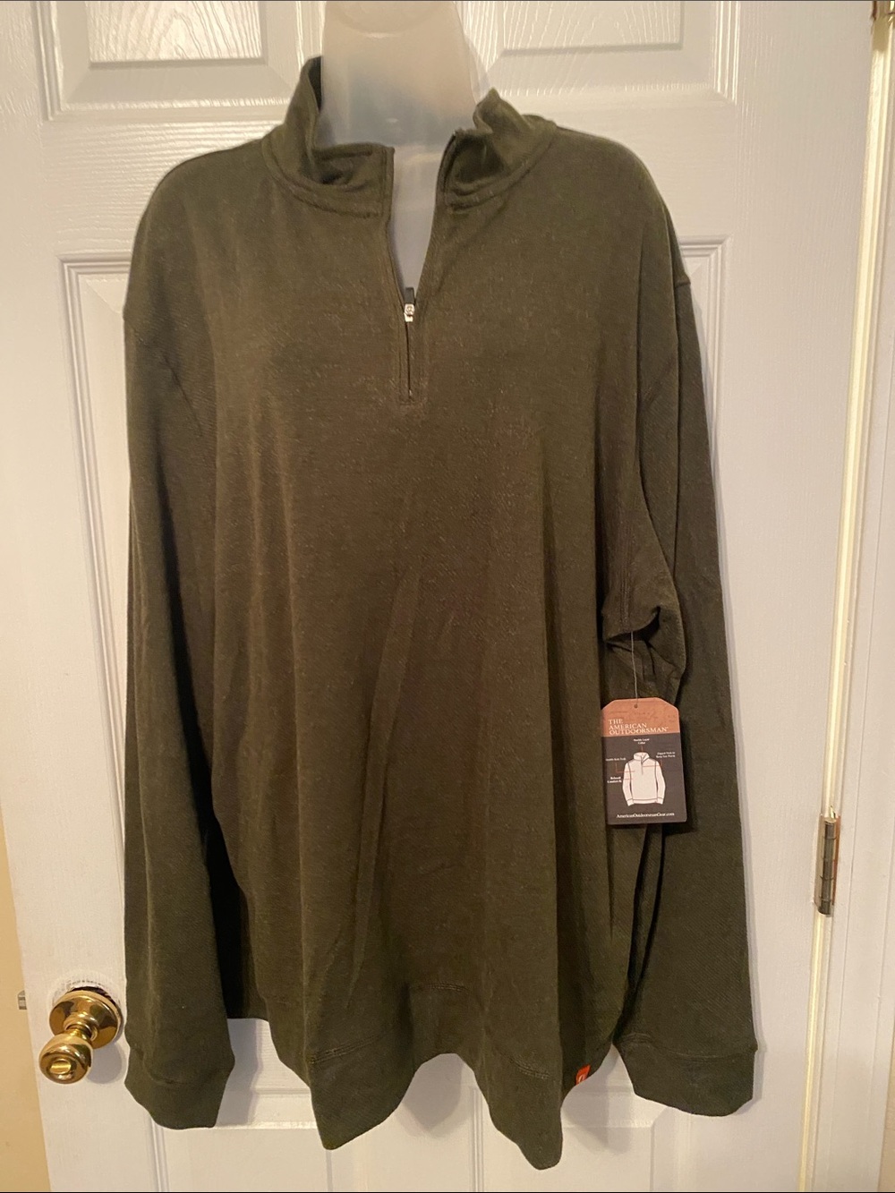 The American Outdoorsman Men's Olive Quarter-Zip Sweater - Brand Unspecified